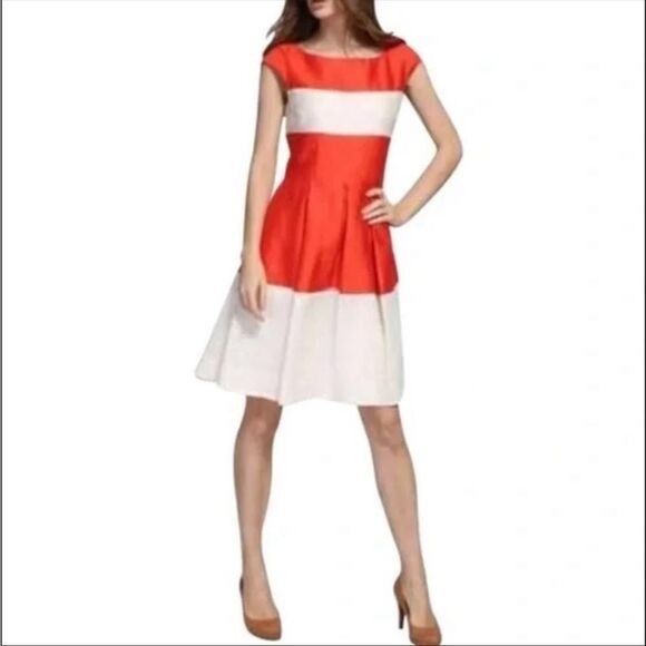 KATE SPADE NEW YORK | Gayle Fit & Flare Colorblock Stripe Dress Women’s Size 6 - Picture 1 of 12